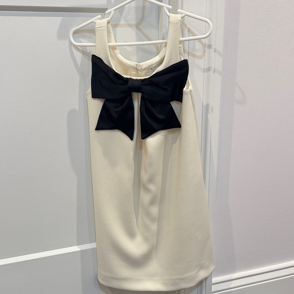 Zara Cream Dress with Black Bow - Girls Formal